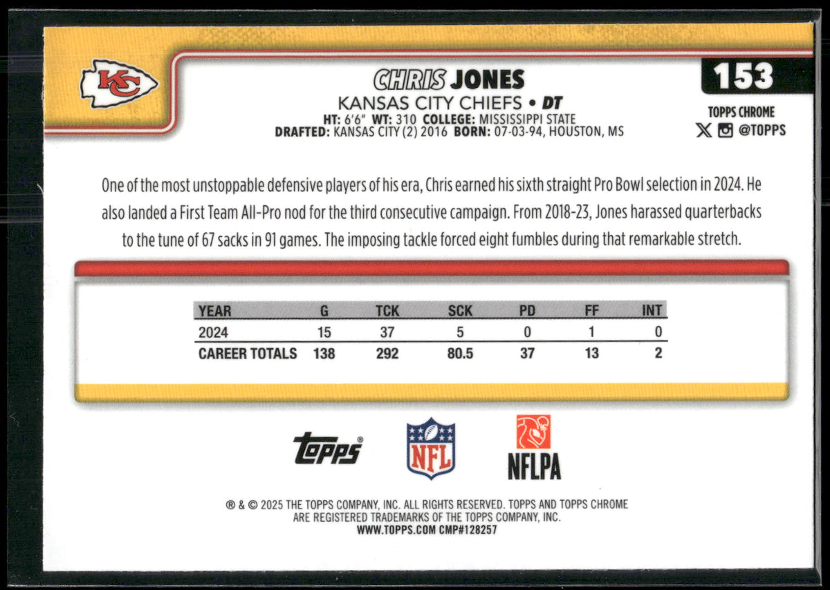 2025 Topps Chrome #153 Chris Jones