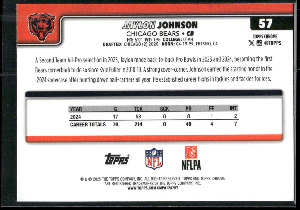 2025 Topps Chrome #57 Jaylon Johnson