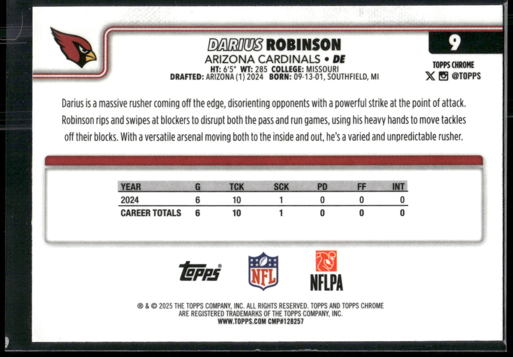 2025 Topps Chrome #9 Darius Robinson