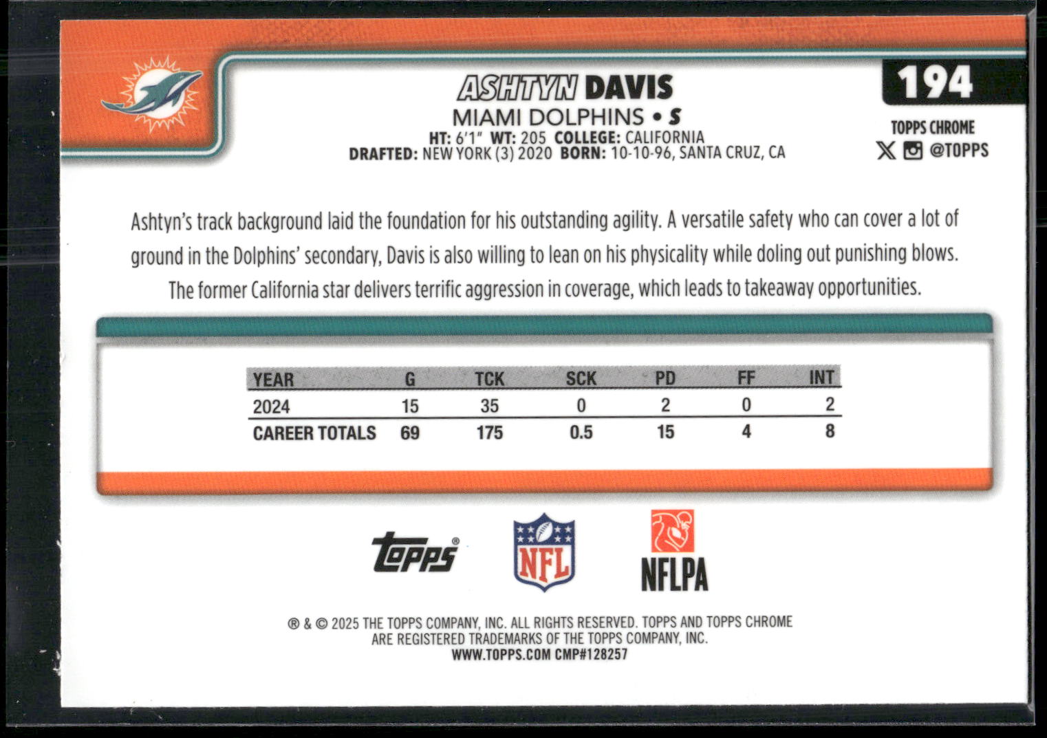 2025 Topps Chrome #194 Ashtyn Davis