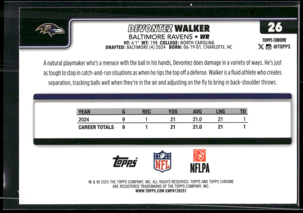 2025 Topps Chrome #26 Devontez Walker