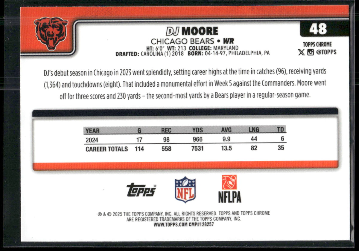 2025 Topps Chrome #48 DJ Moore