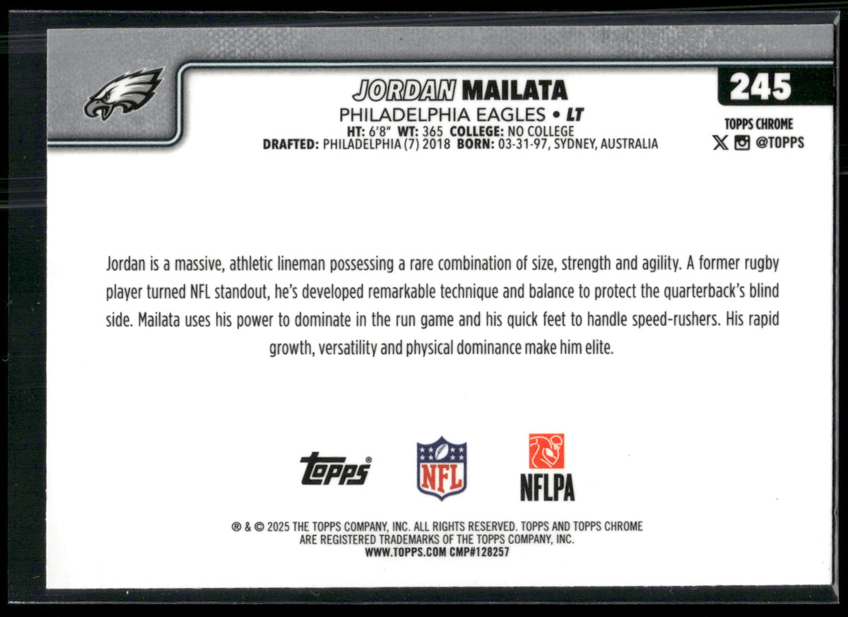 2025 Topps Chrome #245 Jordan Mailata