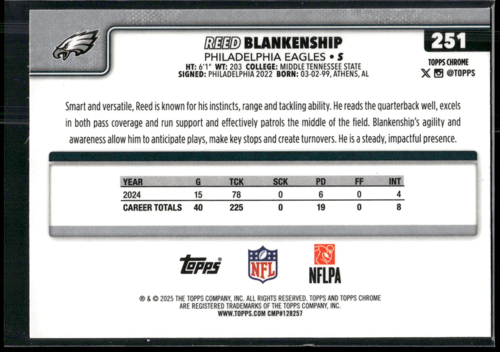 2025 Topps Chrome #251 Reed Blankenship