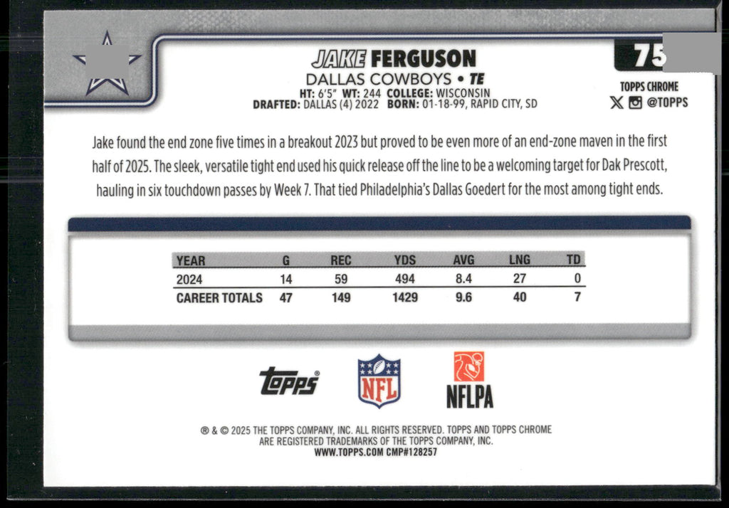2025 Topps Chrome #75 Jake Ferguson