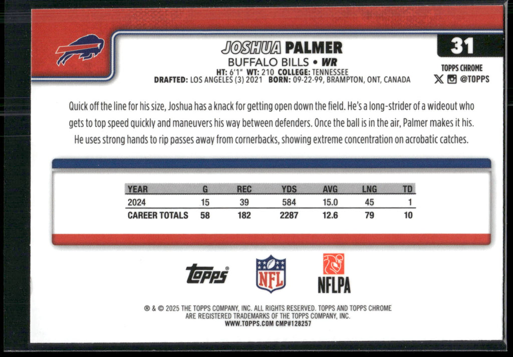 2025 Topps Chrome #31 Joshua Palmer