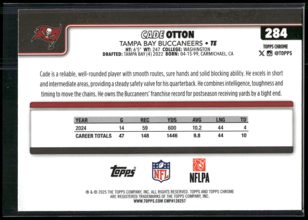 2025 Topps Chrome #284 Cade Otton