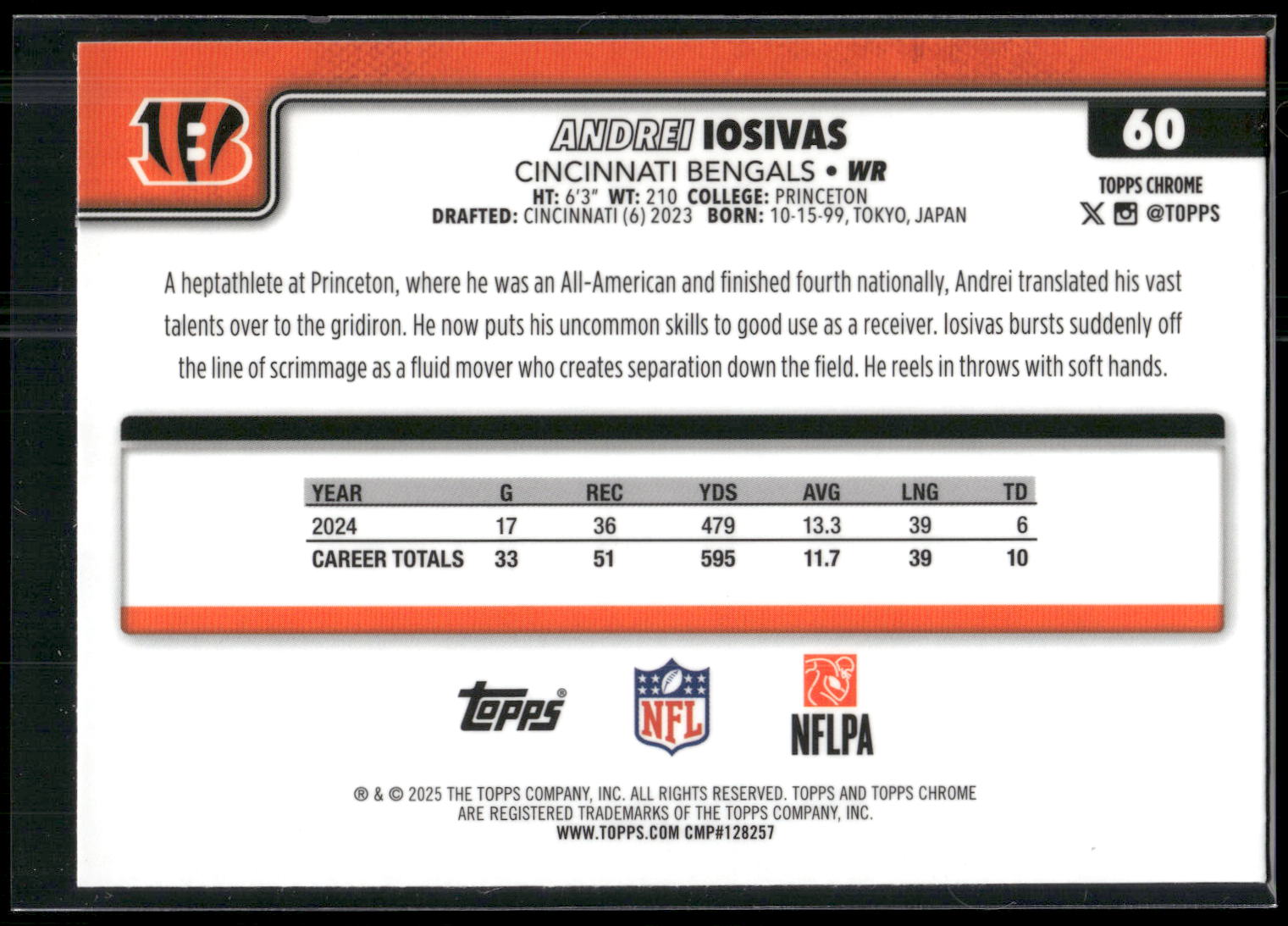2025 Topps Chrome #60 Andrei Iosivas