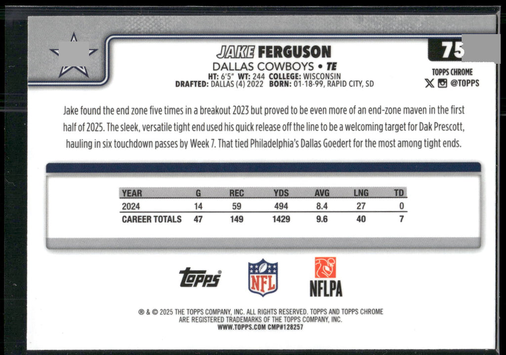 2025 Topps Chrome #75 Jake Ferguson