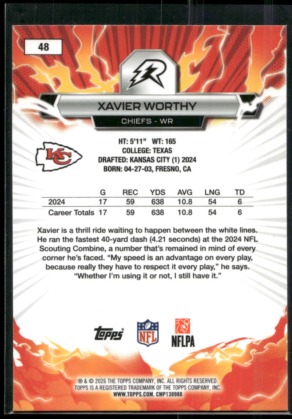 2025 Topps Resurgence #48 Xavier Worthy