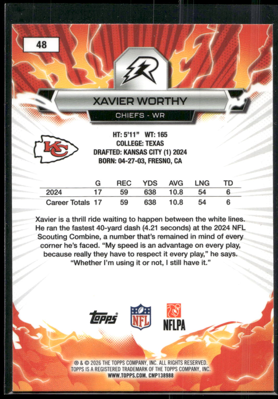 2025 Topps Resurgence #48 Xavier Worthy