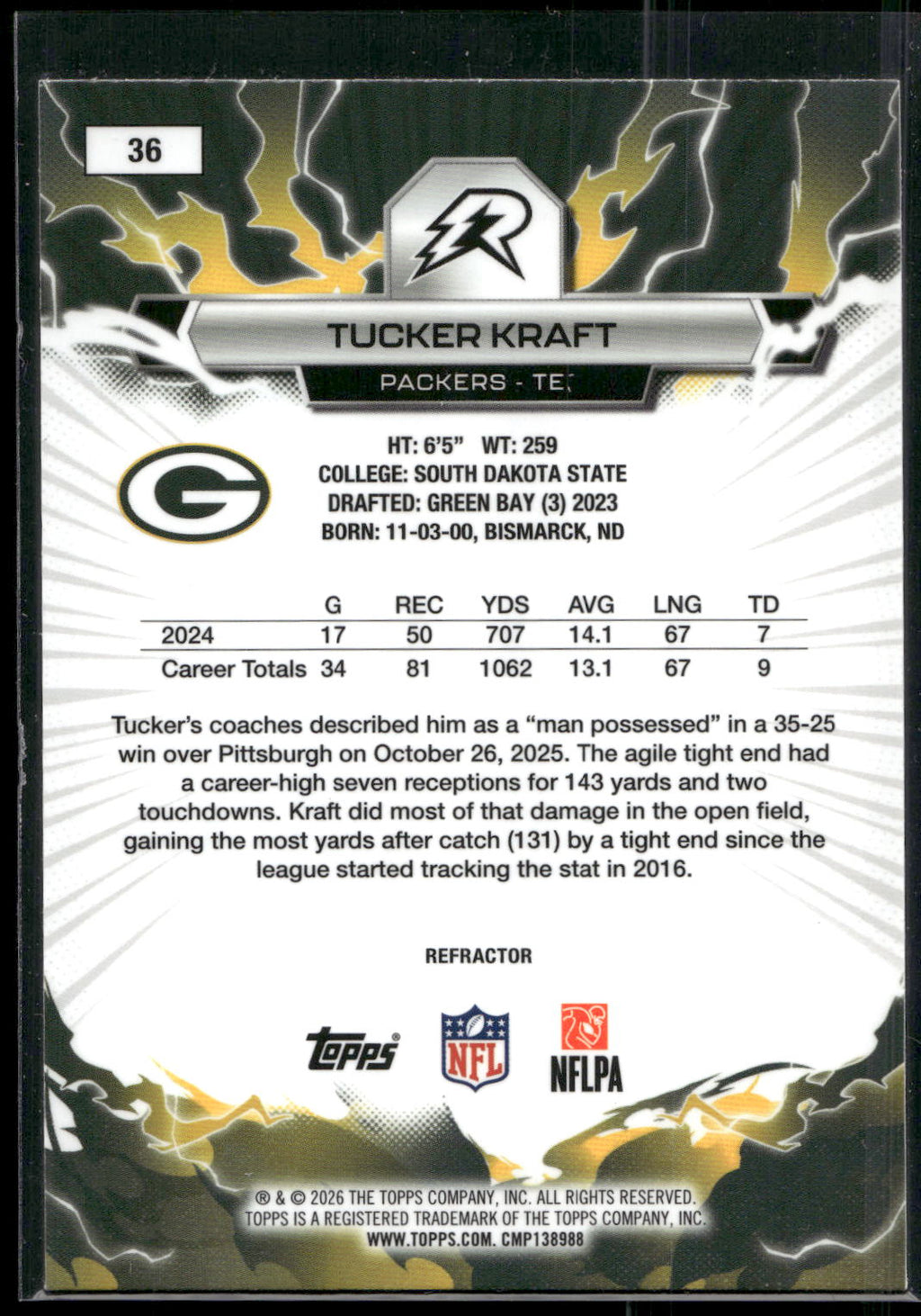 2025 Topps Resurgence #36 Tucker Kraft Refractor
