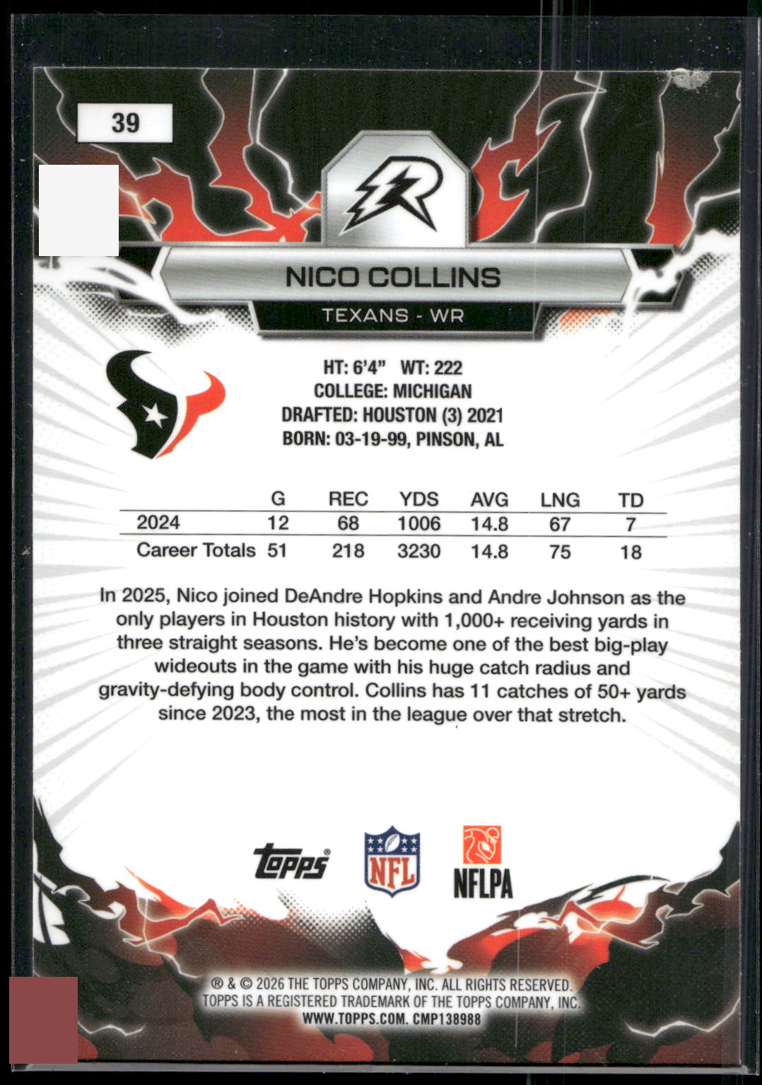 2025 Topps Resurgence #39 Nico Collins
