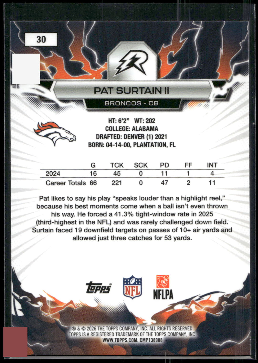 2025 Topps Resurgence #30 Pat Surtain II