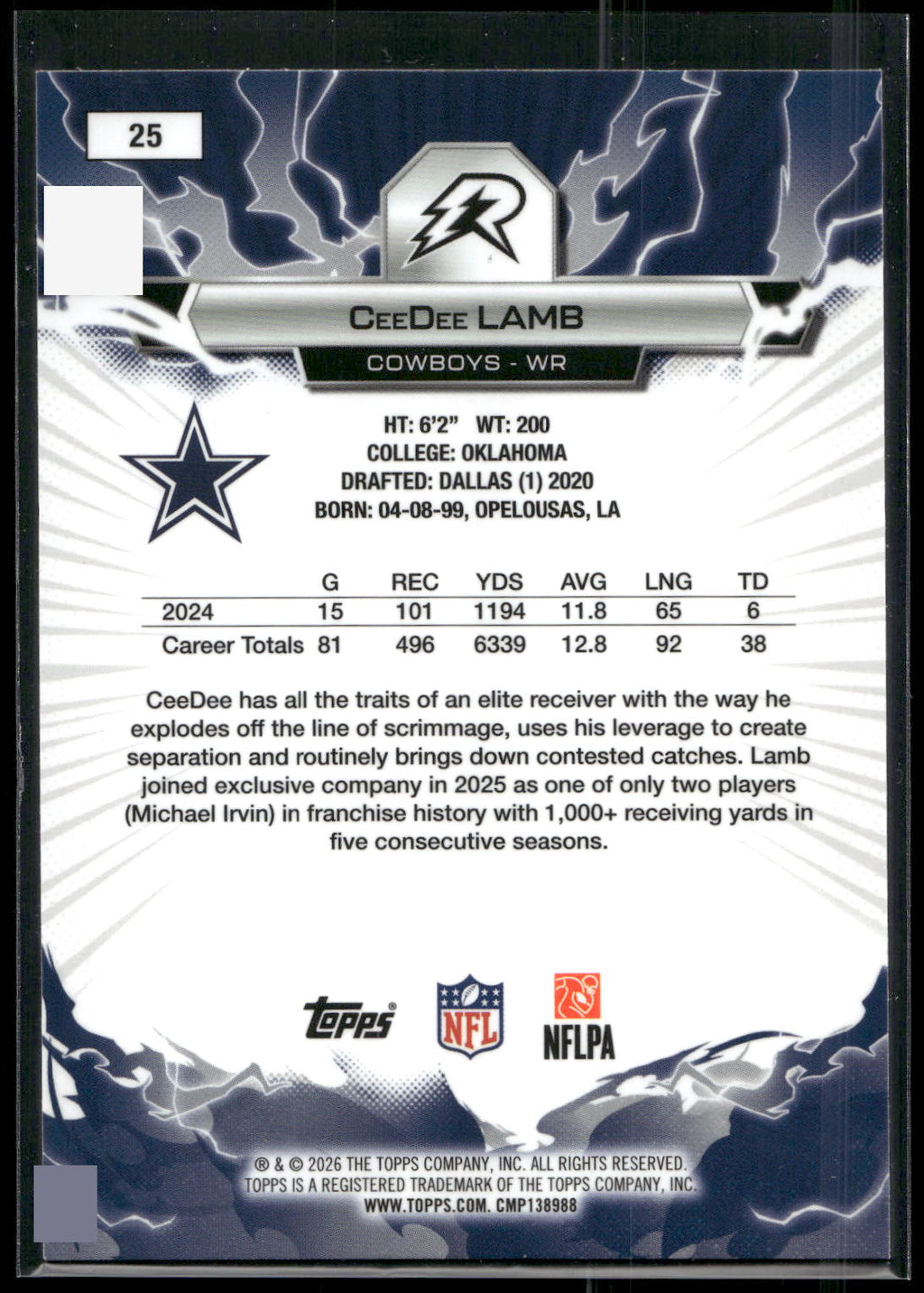 2025 Topps Resurgence #25 CeeDee Lamb