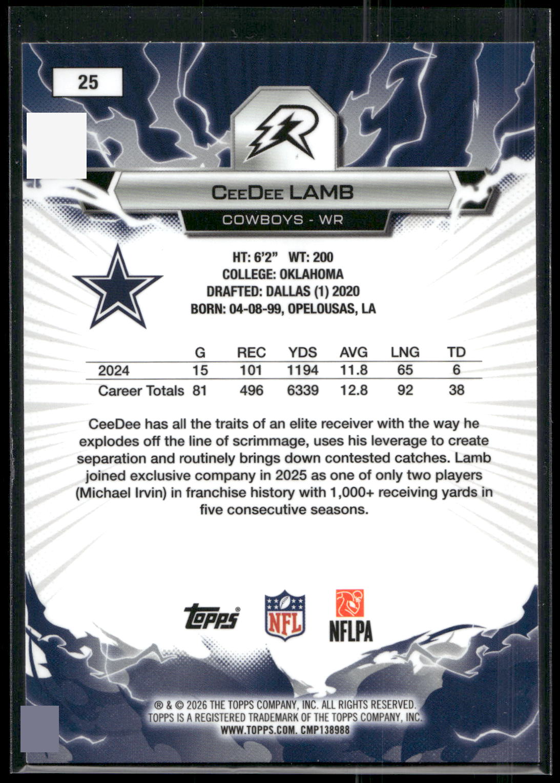 2025 Topps Resurgence #25 CeeDee Lamb