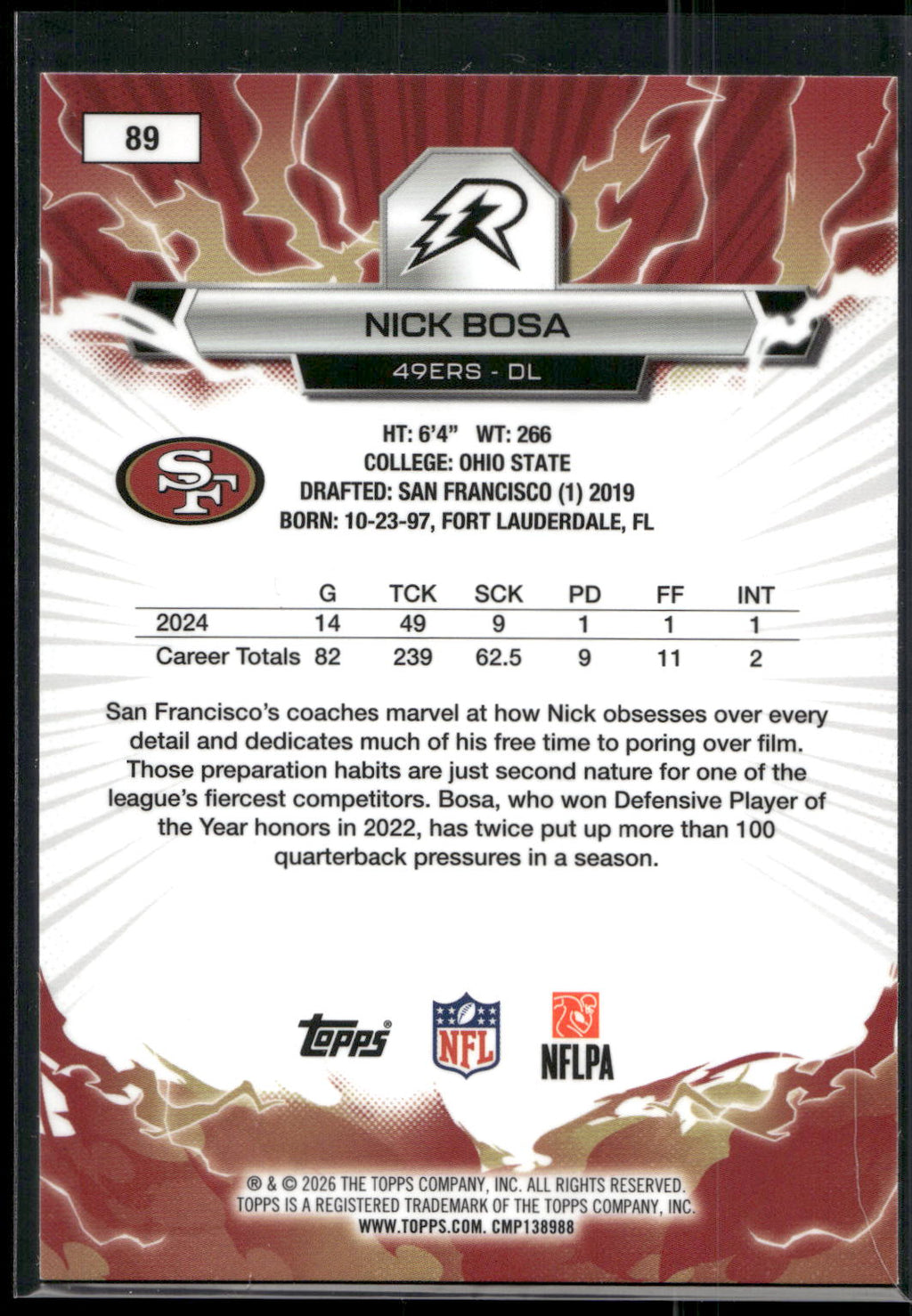 2025 Topps Resurgence #89 Nick Bosa