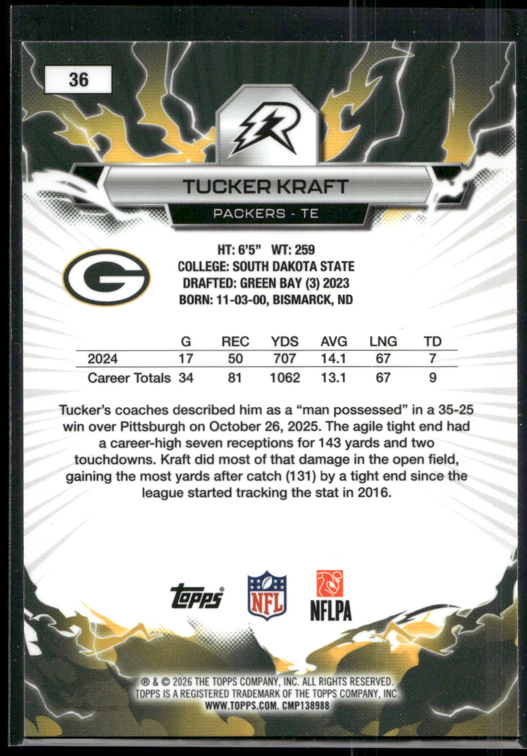 2025 Topps Resurgence #36 Tucker Kraft