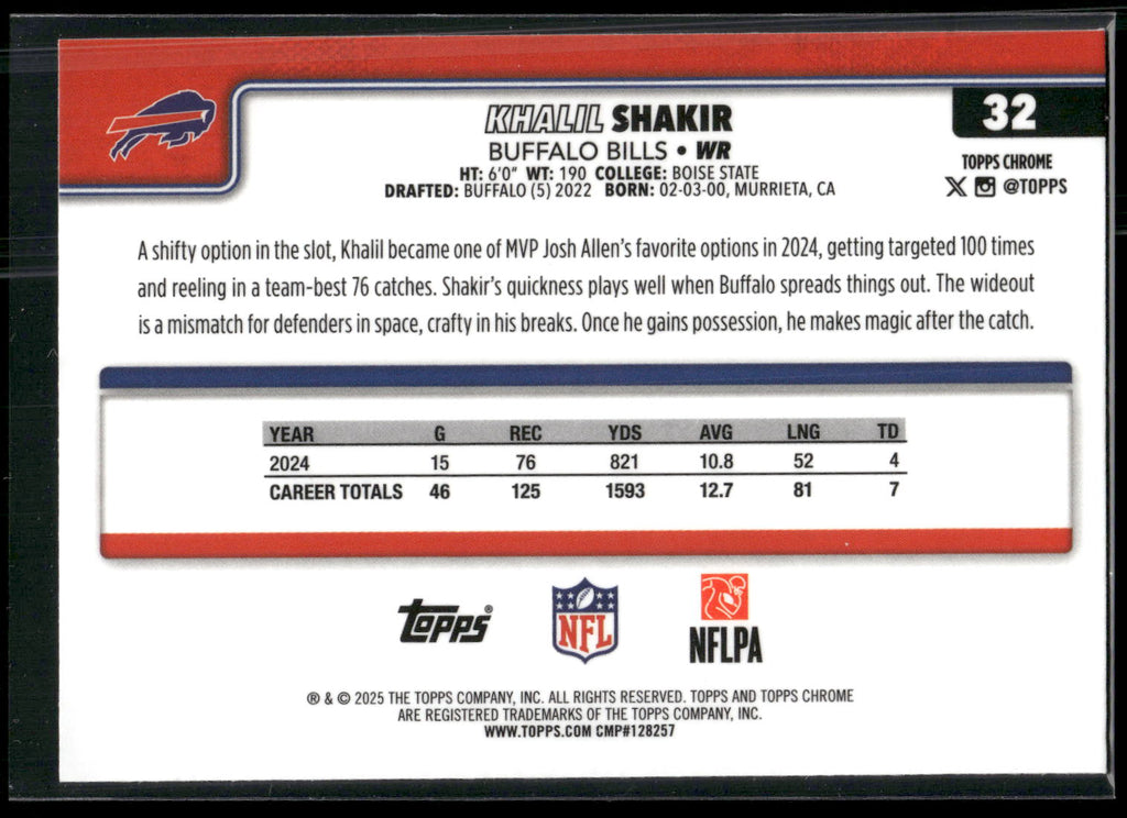 2025 Topps Chrome #32 Khalil Shakir