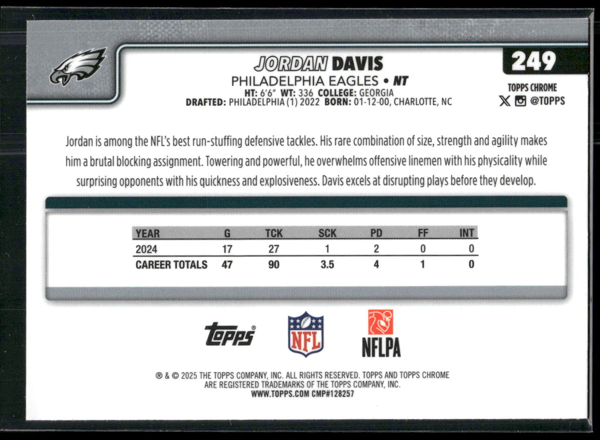 2025 Topps Chrome #249 Jordan Davis