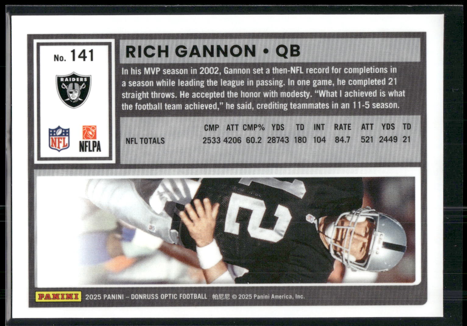 2025 Donruss Optic #141 Rich Gannon