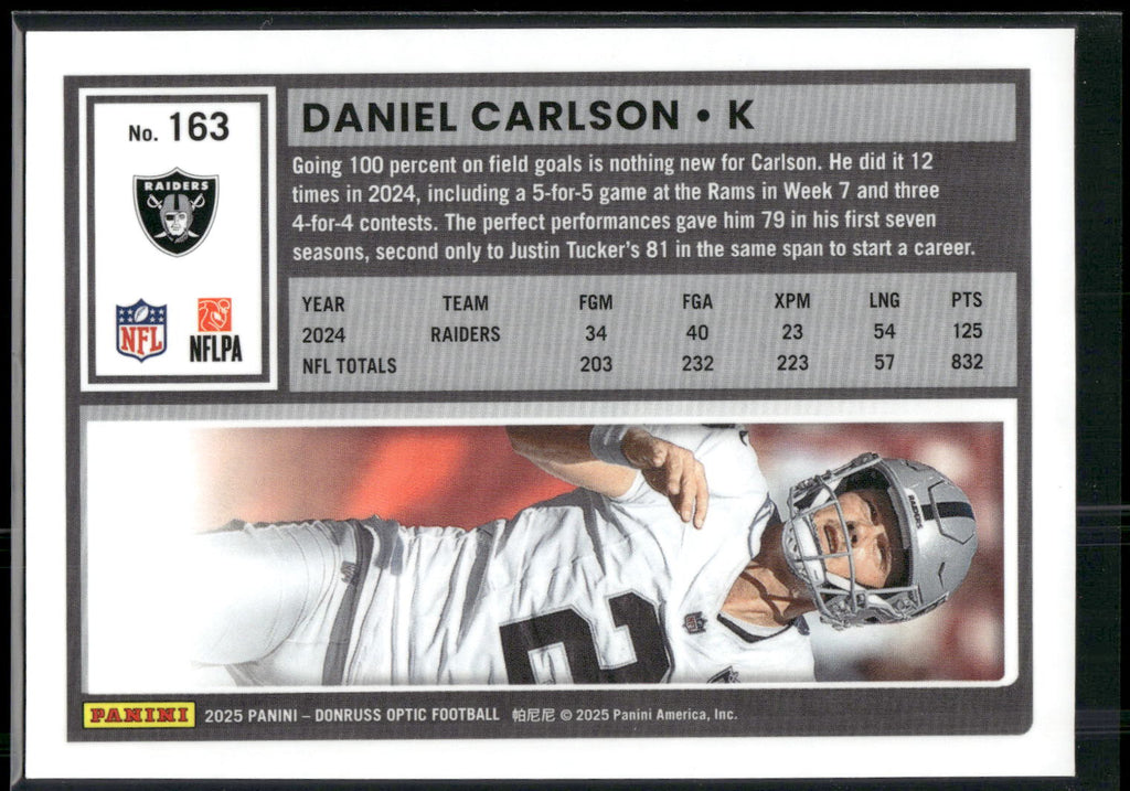 2025 Donruss Optic #163 Daniel Carlson