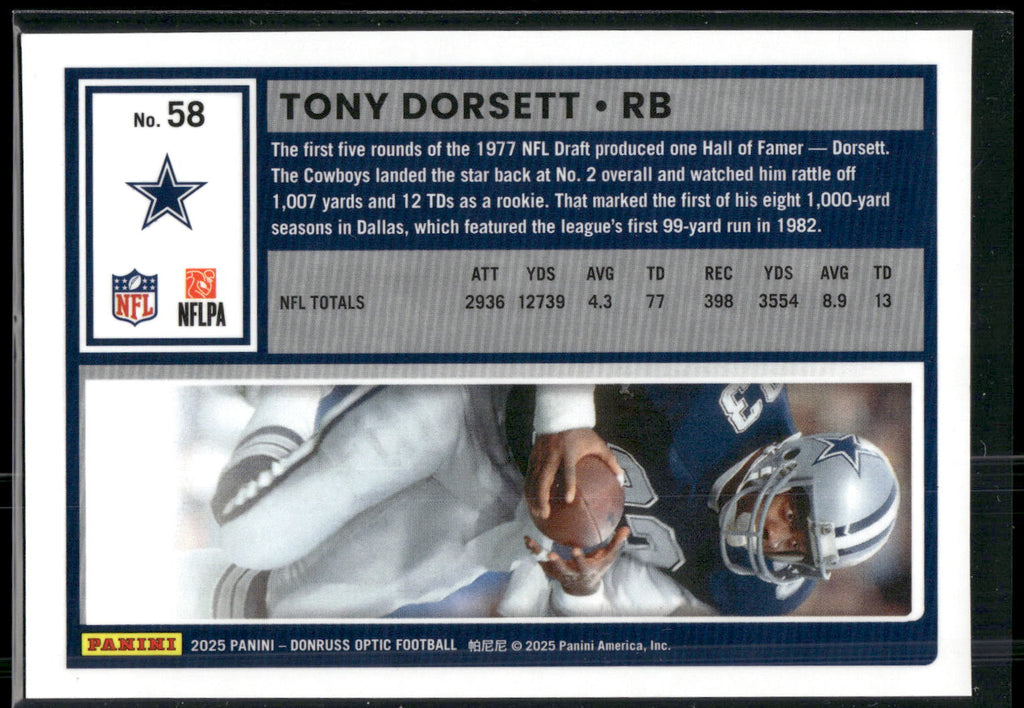 2025 Donruss Optic #58 Tony Dorsett