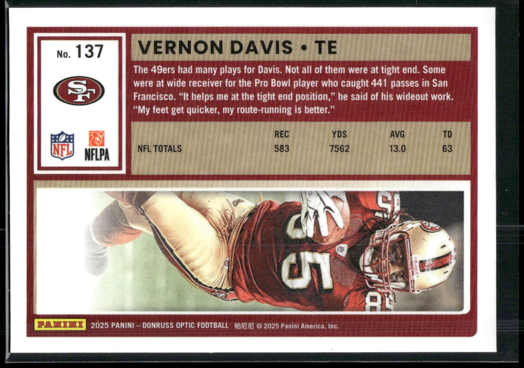 2025 Donruss Optic #137 Vernon Davis