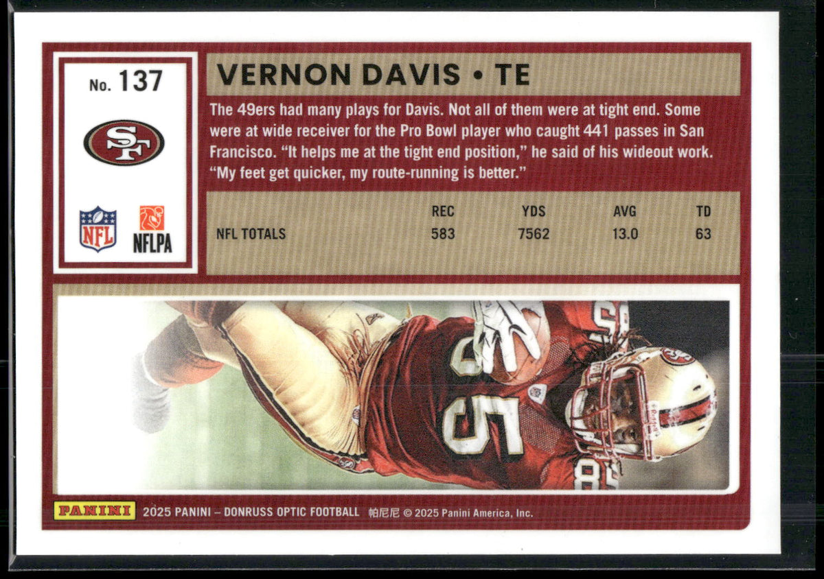 2025 Donruss Optic #137 Vernon Davis