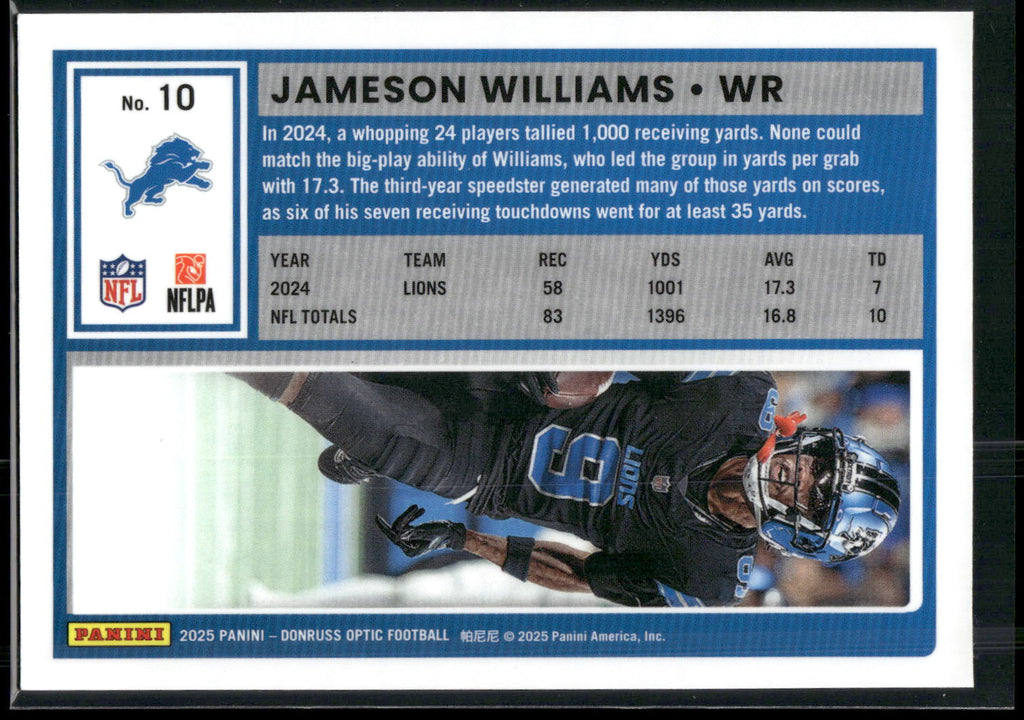 2025 Donruss Optic #10 Jameson Williams