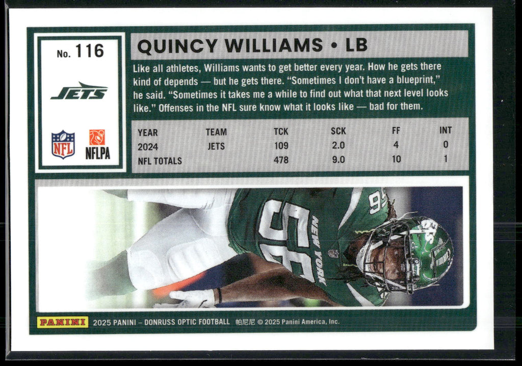 2025 Donruss Optic #116 Quincy Williams