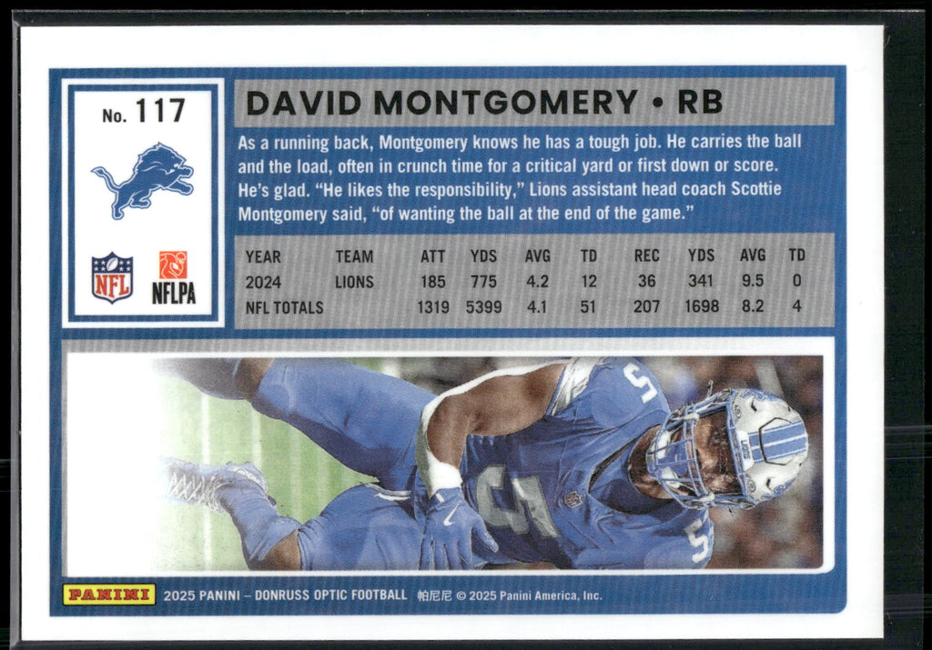 2025 Donruss Optic #117 David Montgomery
