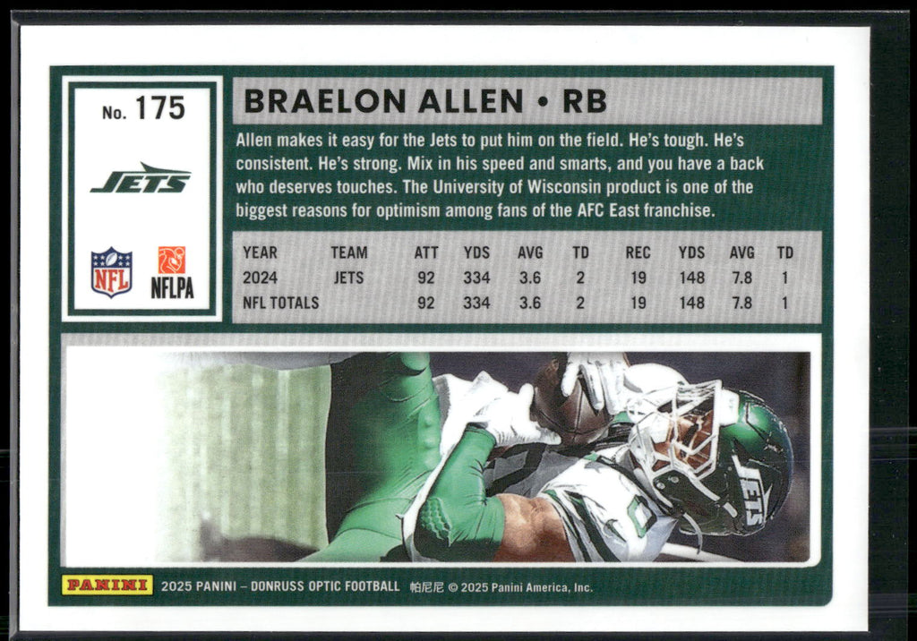 2025 Donruss Optic #175 Braelon Allen