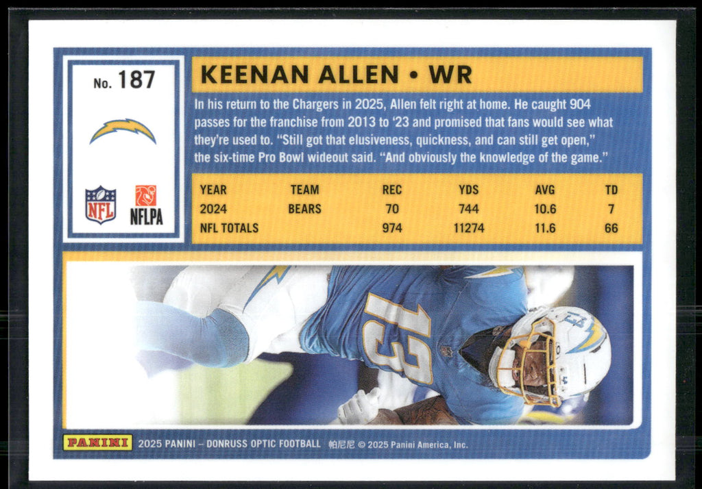 2025 Donruss Optic #187 Keenan Allen