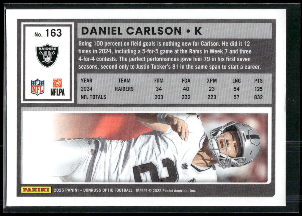 2025 Donruss Optic #163 Daniel Carlson