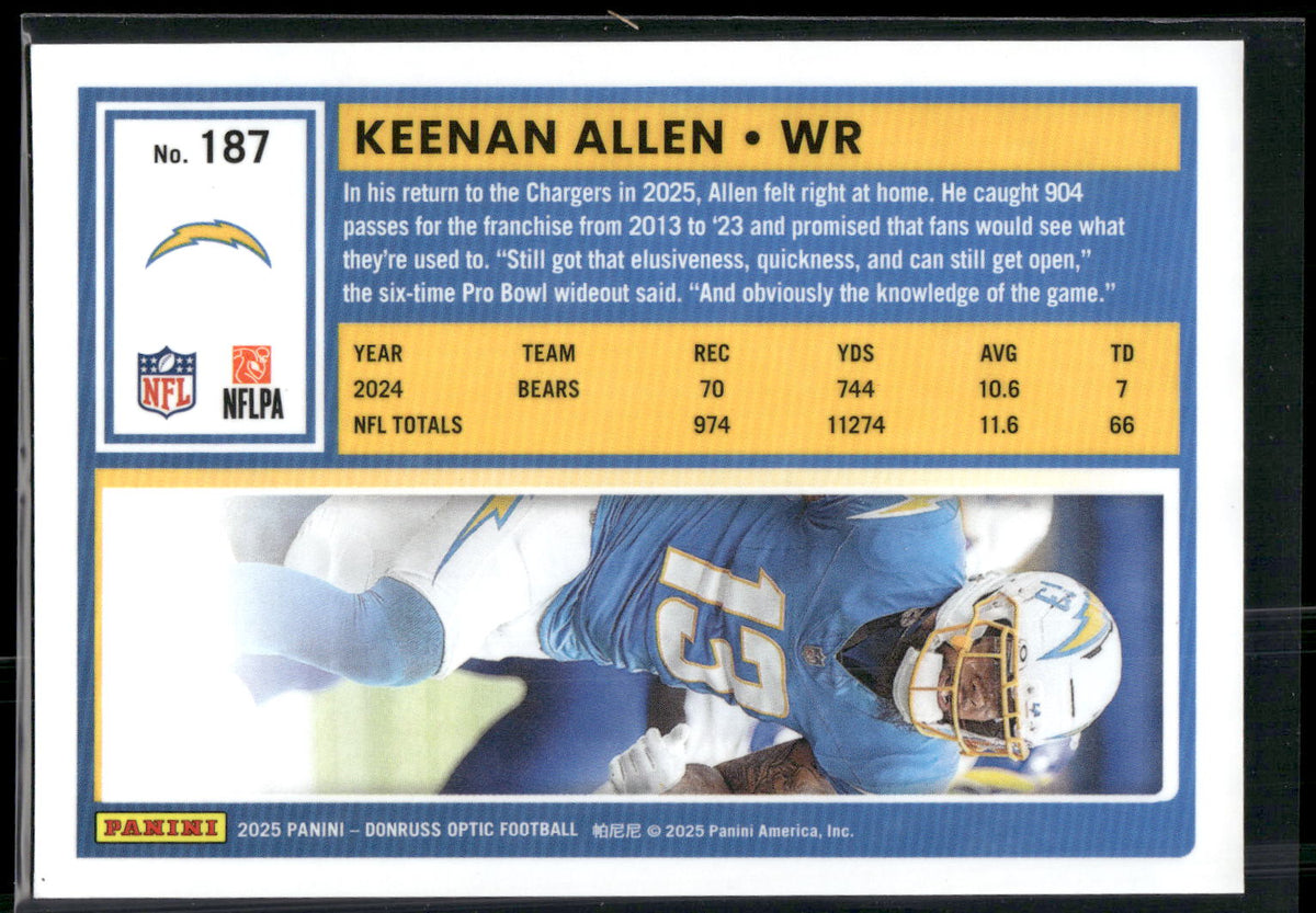 2025 Donruss Optic #187 Keenan Allen
