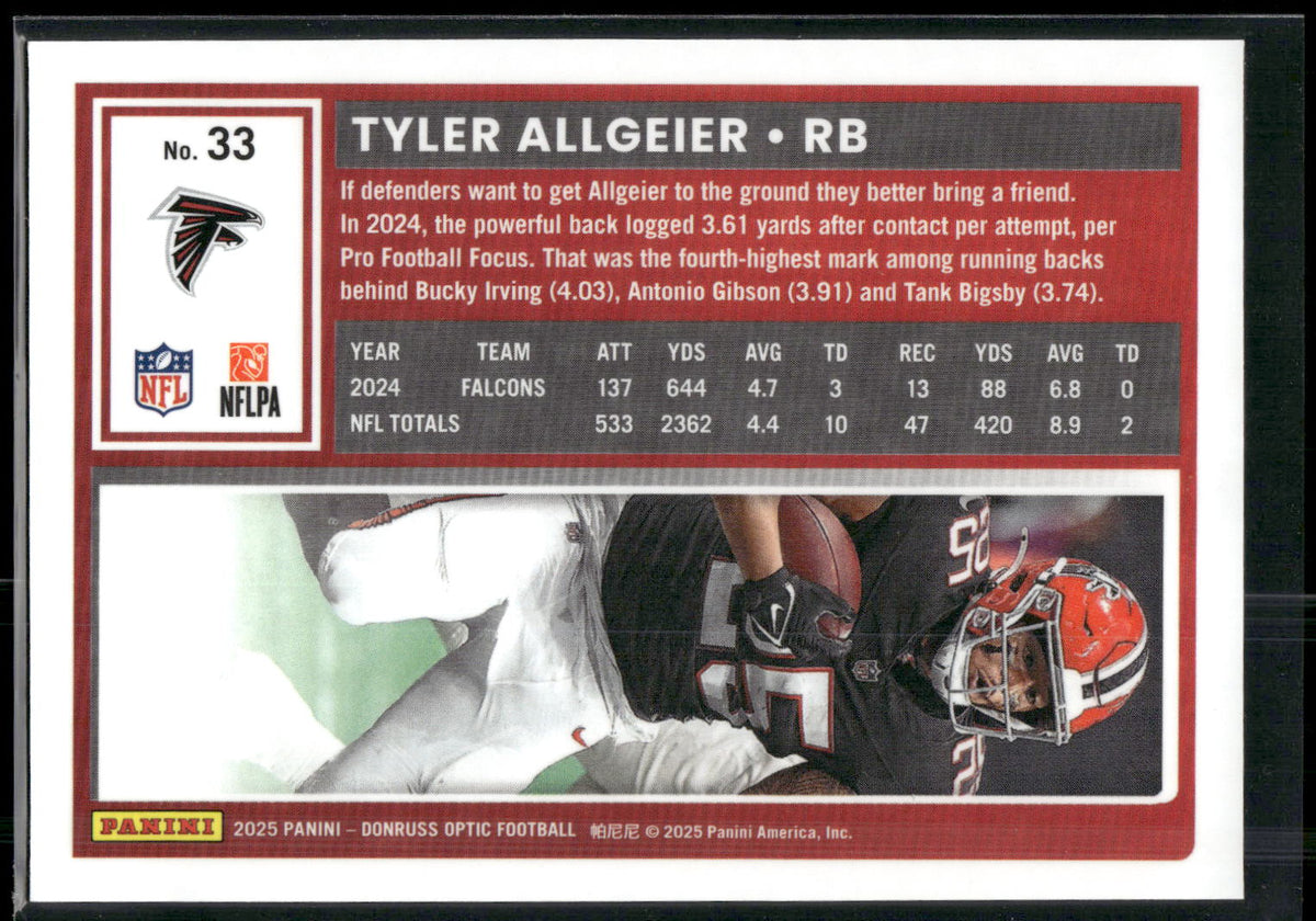 2025 Donruss Optic #33 Tyler Allgeier
