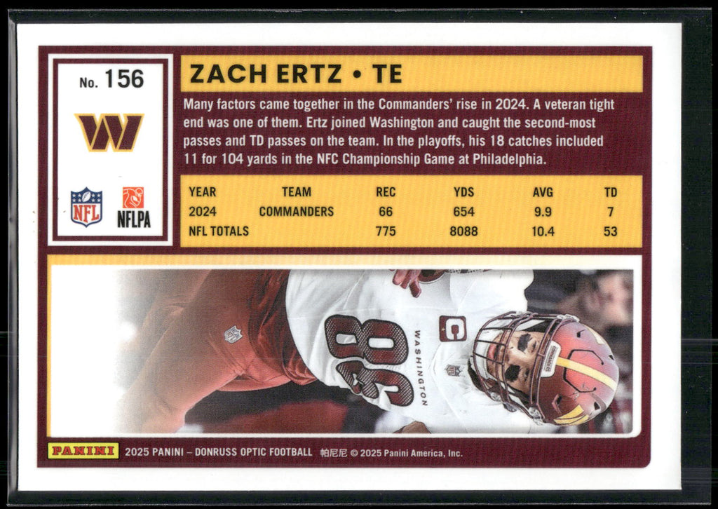 2025 Donruss Optic #156 Zach Ertz