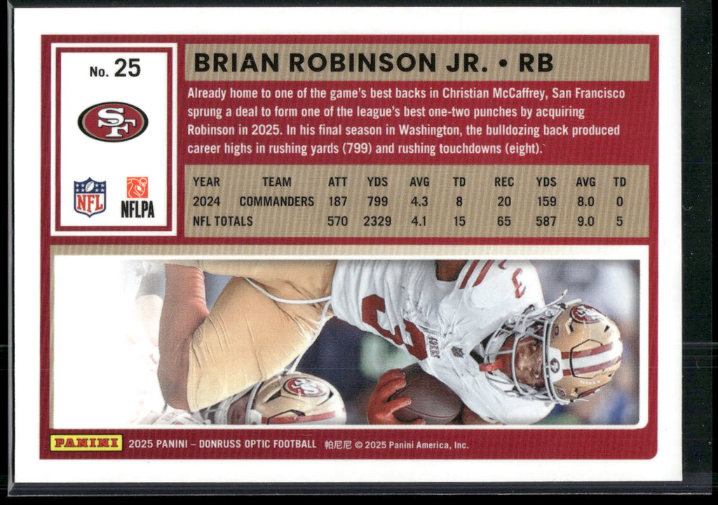 2025 Donruss Optic #25 Brian Robinson Jr.