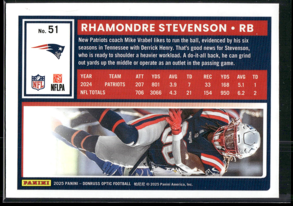 2025 Donruss Optic #51 Rhamondre Stevenson