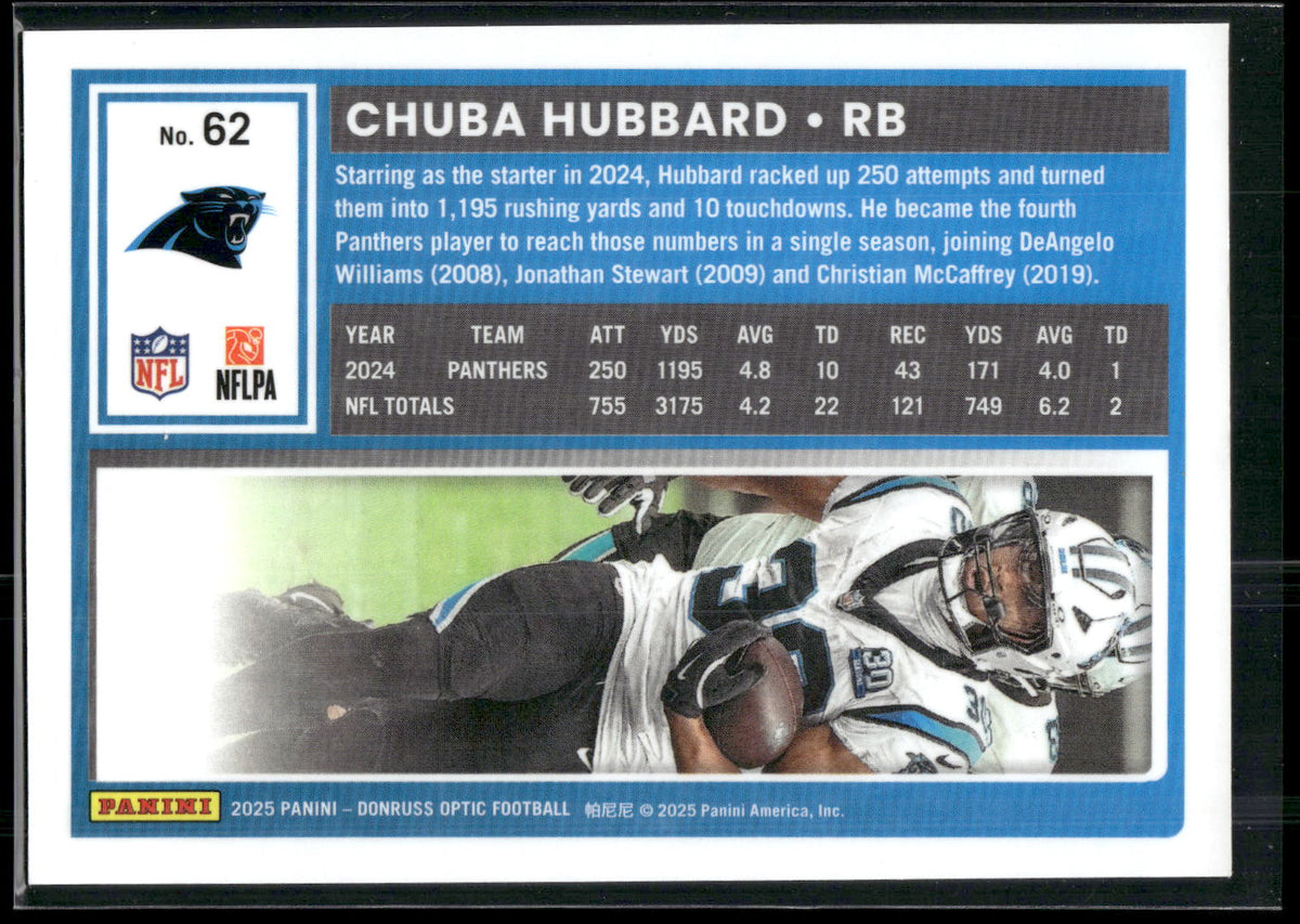 2025 Donruss Optic #62 Chuba Hubbard