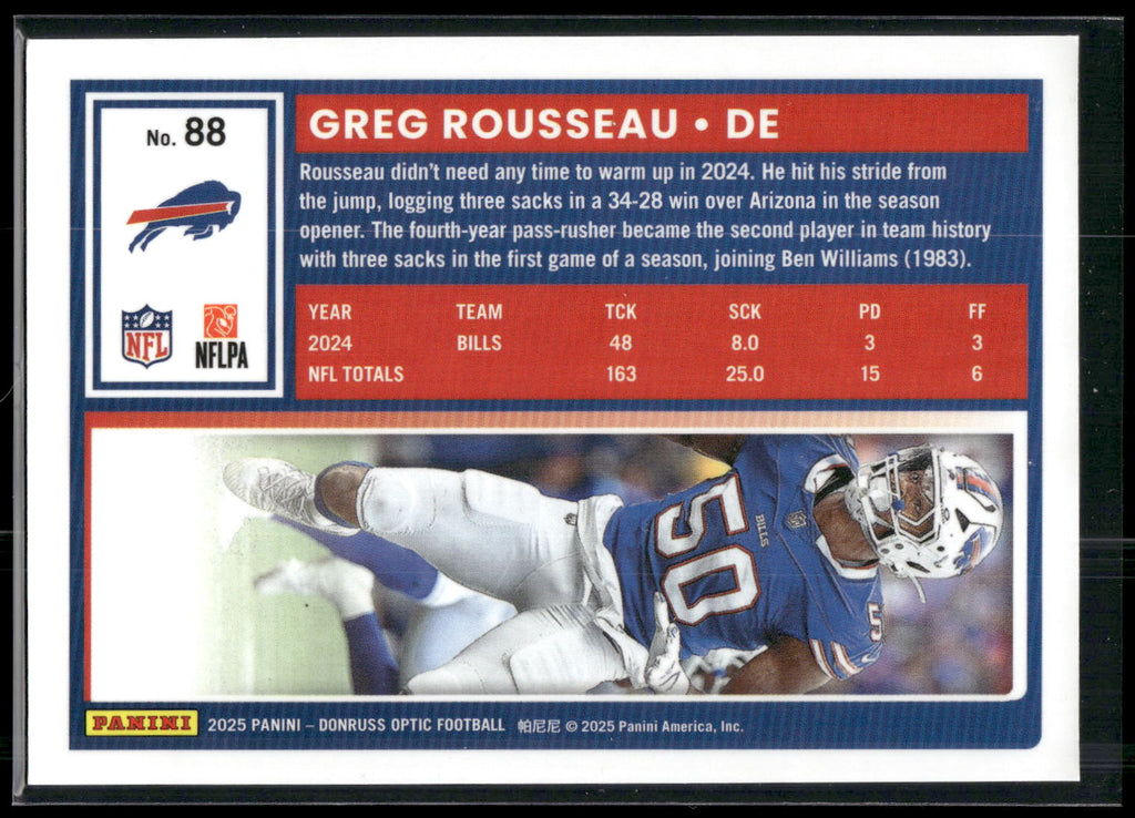 2025 Donruss Optic #88 Greg Rousseau