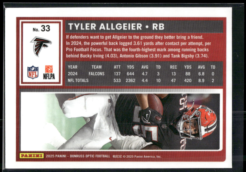 2025 Donruss Optic #33 Tyler Allgeier