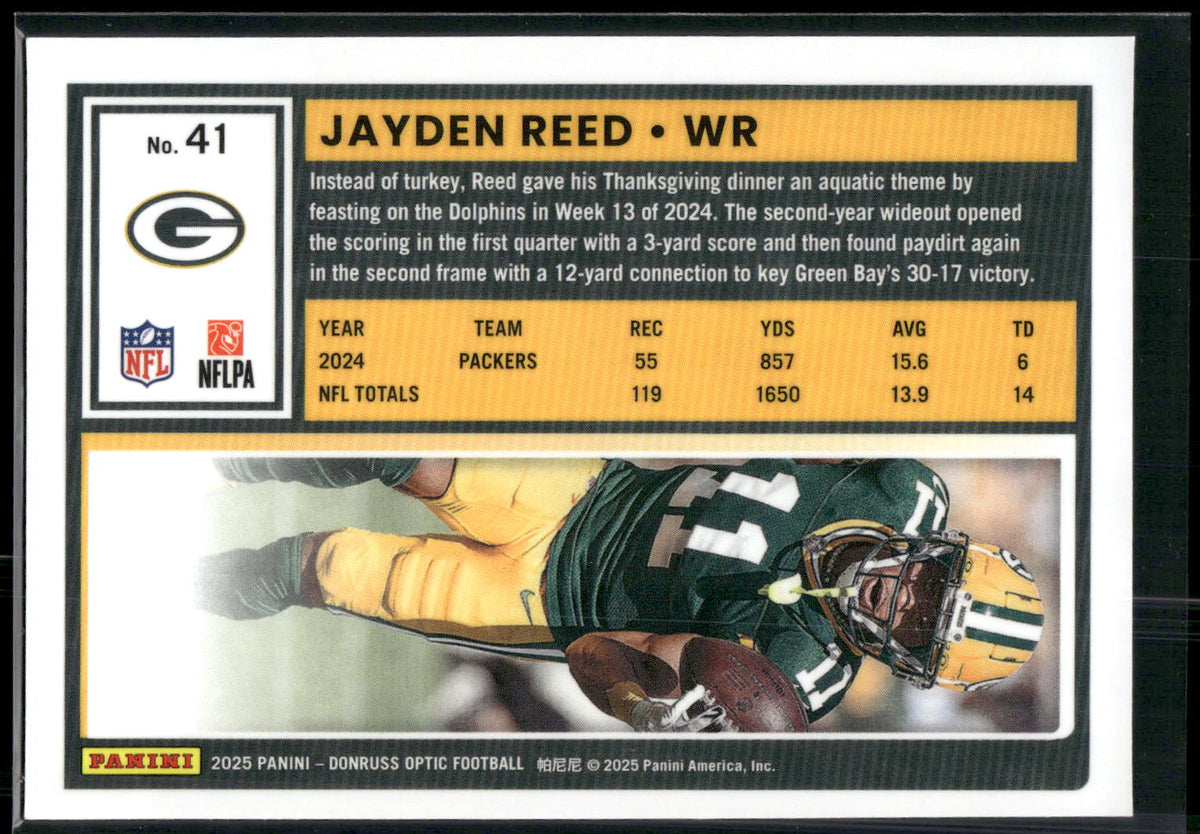 2025 Donruss Optic #41 Jayden Reed