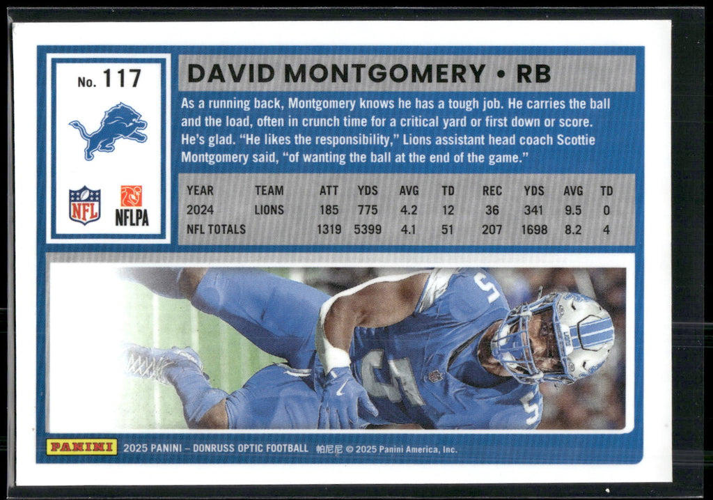 2025 Donruss Optic #117 David Montgomery