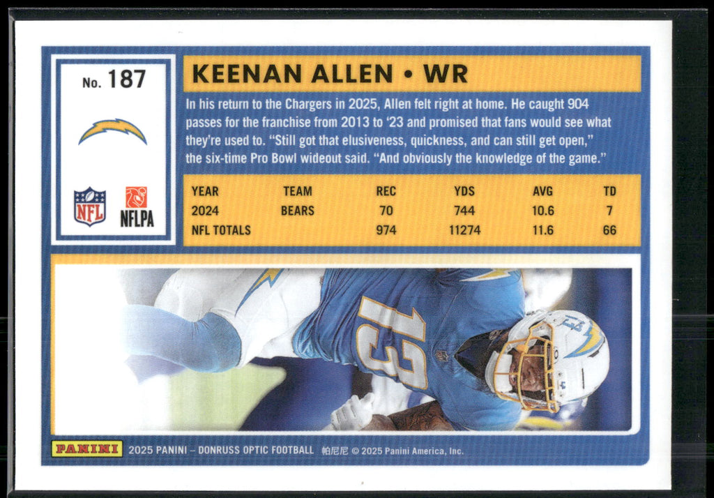 2025 Donruss Optic #187 Keenan Allen