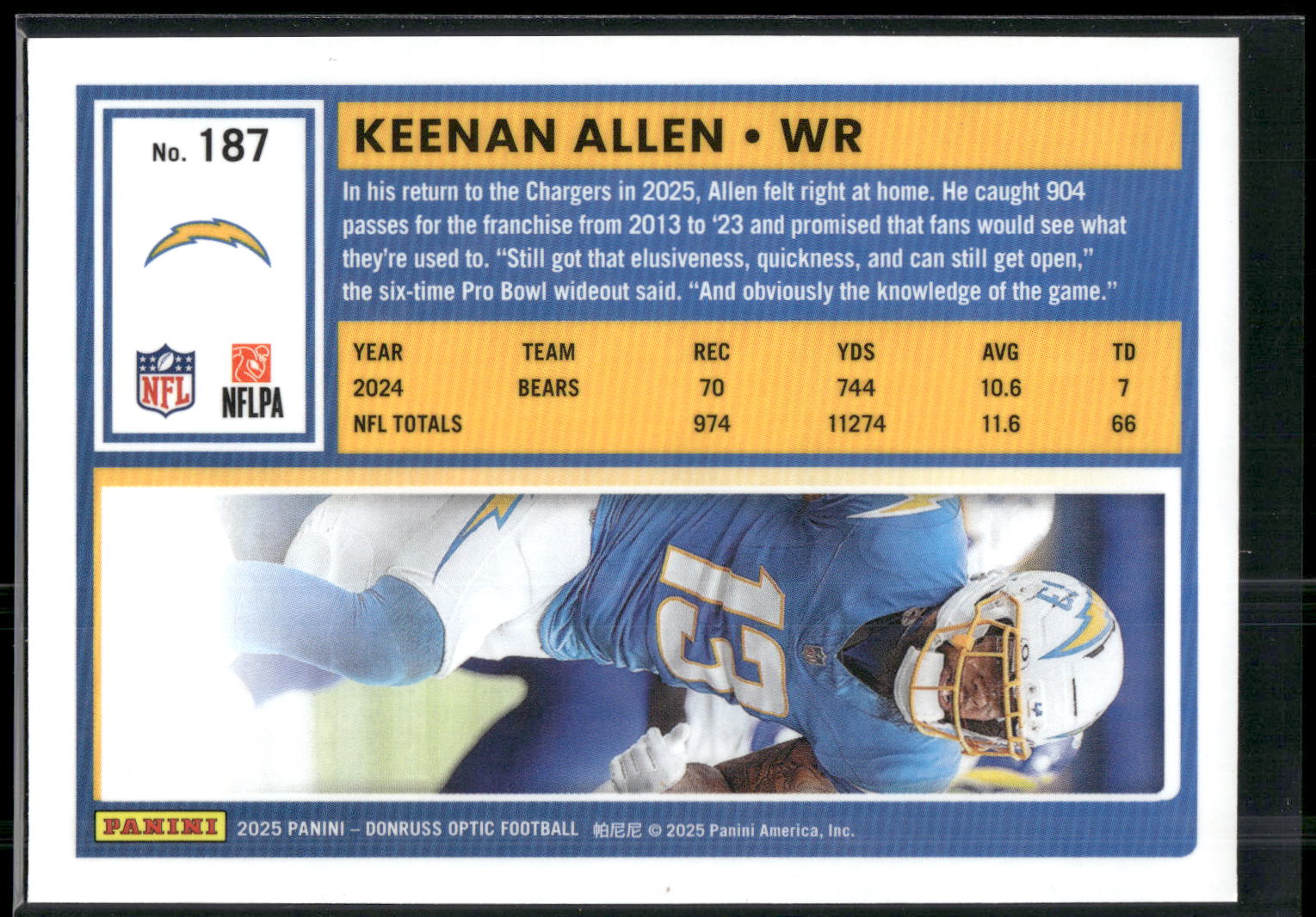 2025 Donruss Optic #187 Keenan Allen
