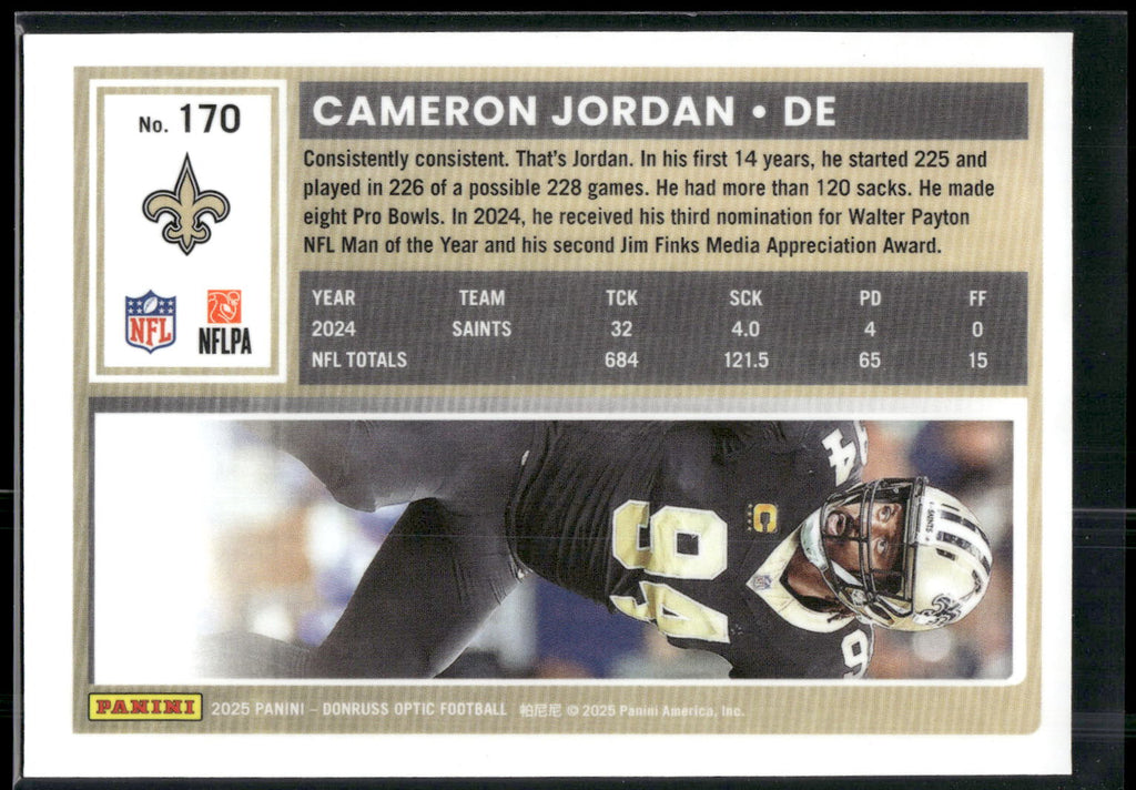 2025 Donruss Optic #170 Cameron Jordan