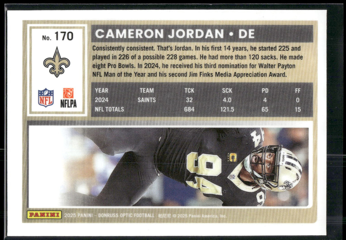 2025 Donruss Optic #170 Cameron Jordan