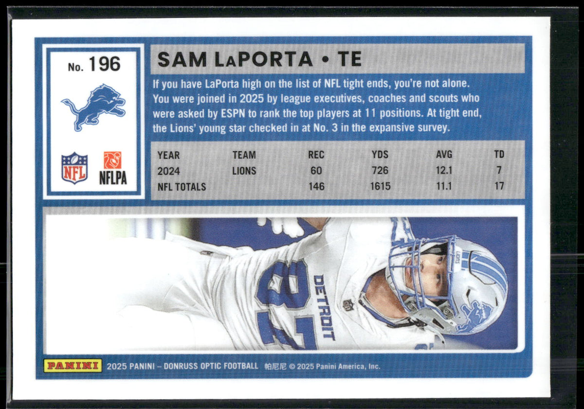 2025 Donruss Optic #196 Sam LaPorta